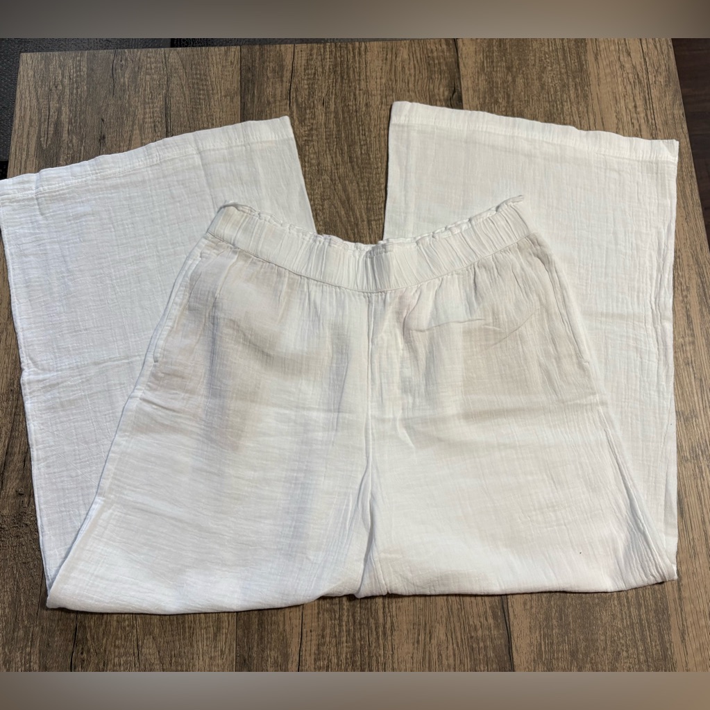 Vineyard Vines Tie-Waist Linen Pants | Color: White | Size L